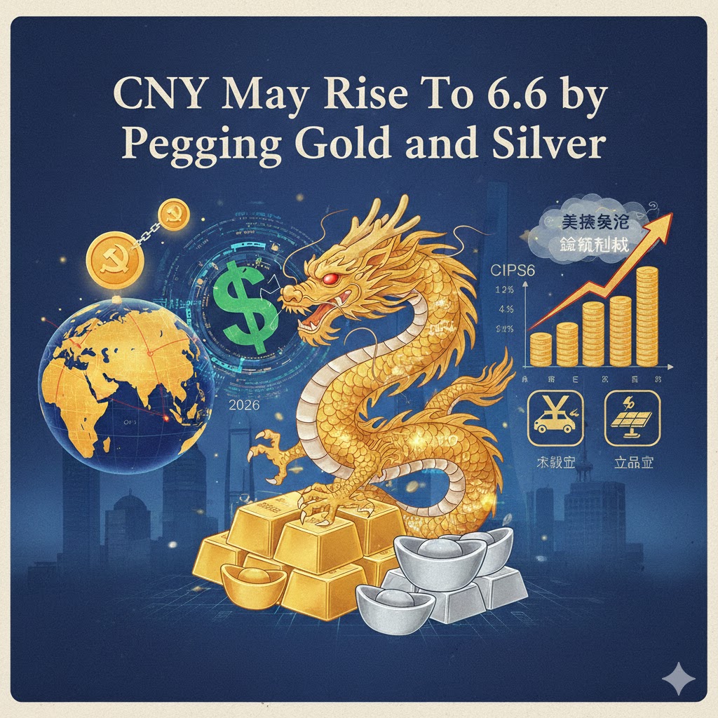 CNY May Rise To 6.6 by Pegging Gold and Silver