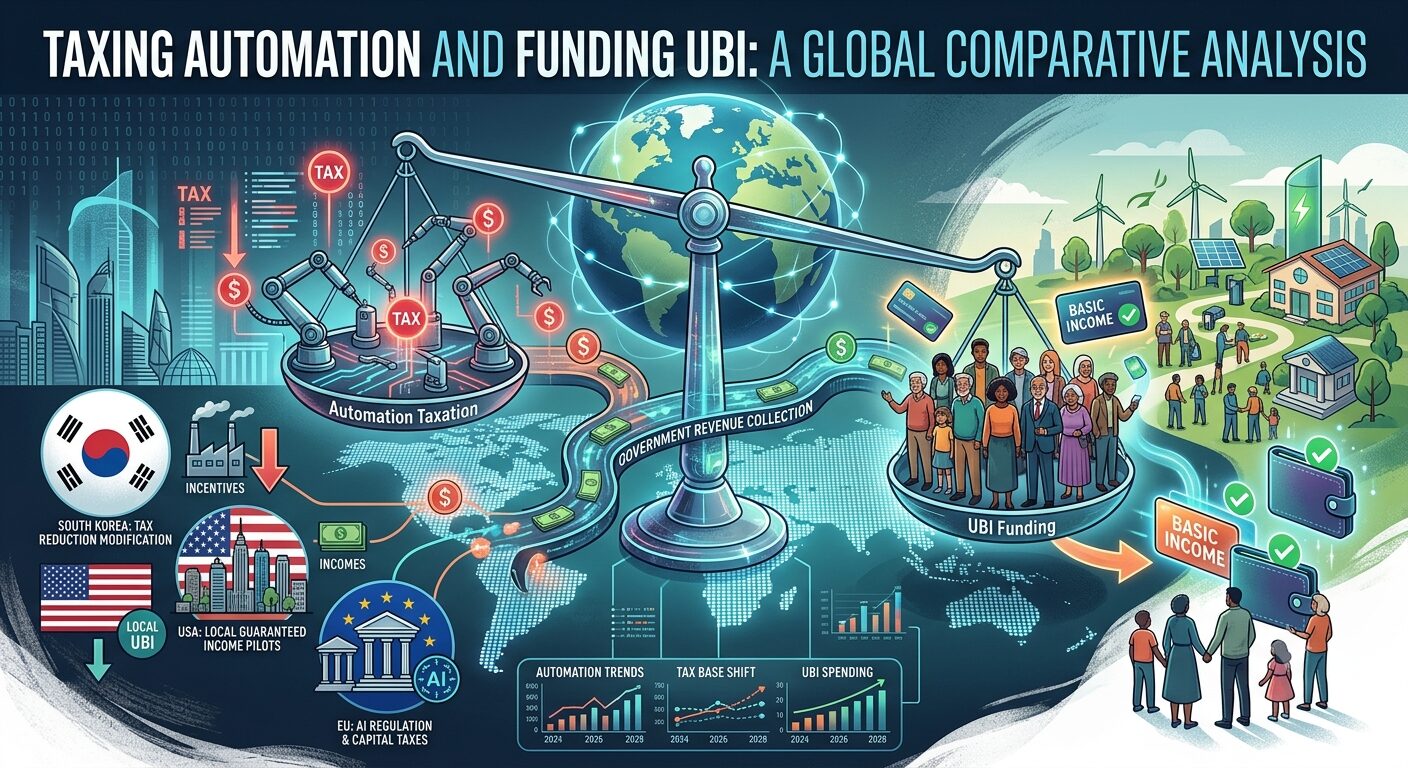 A Global Peek on Taxing Automation and Funding UBI