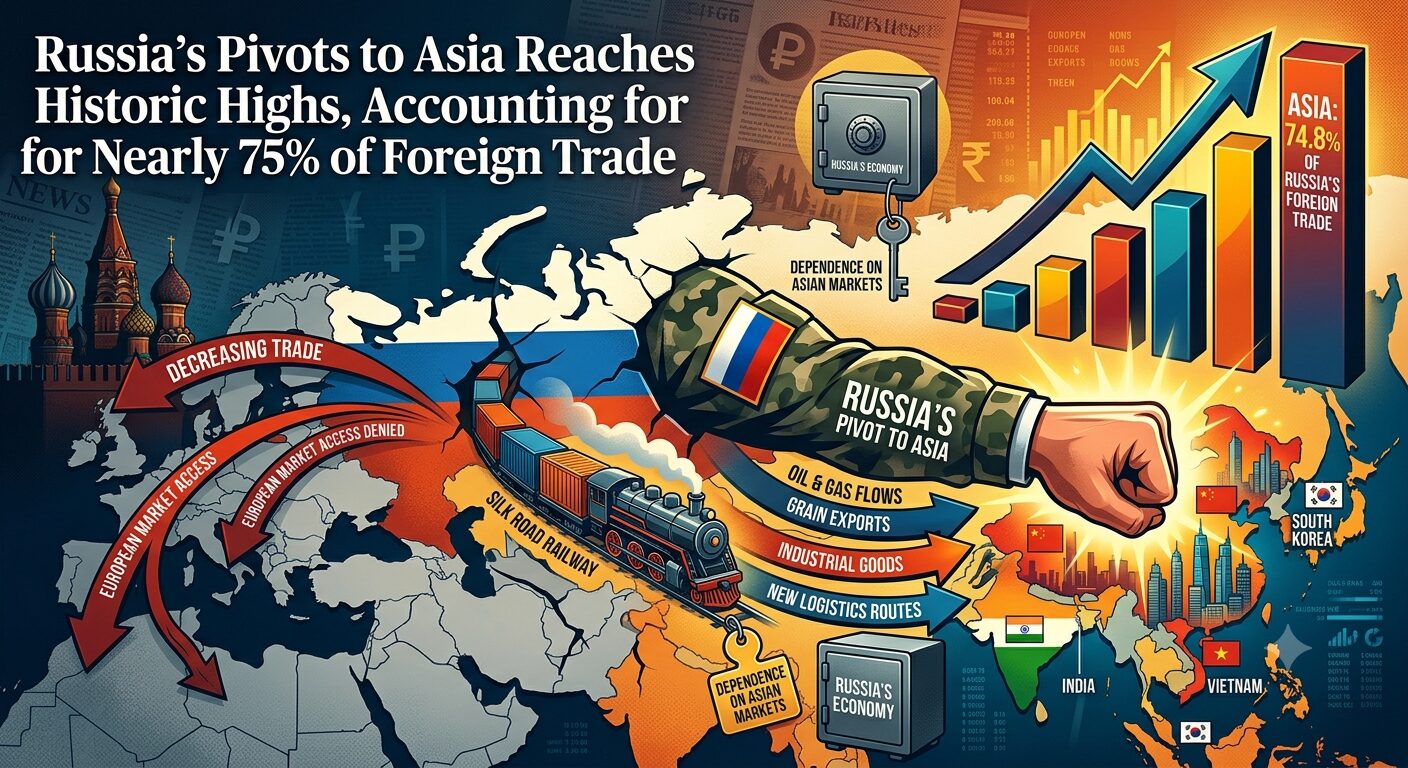 Russia’s Pivots to Asia Reaches Historic Highs, Accounting for Nearly 75% of Foreign Trade