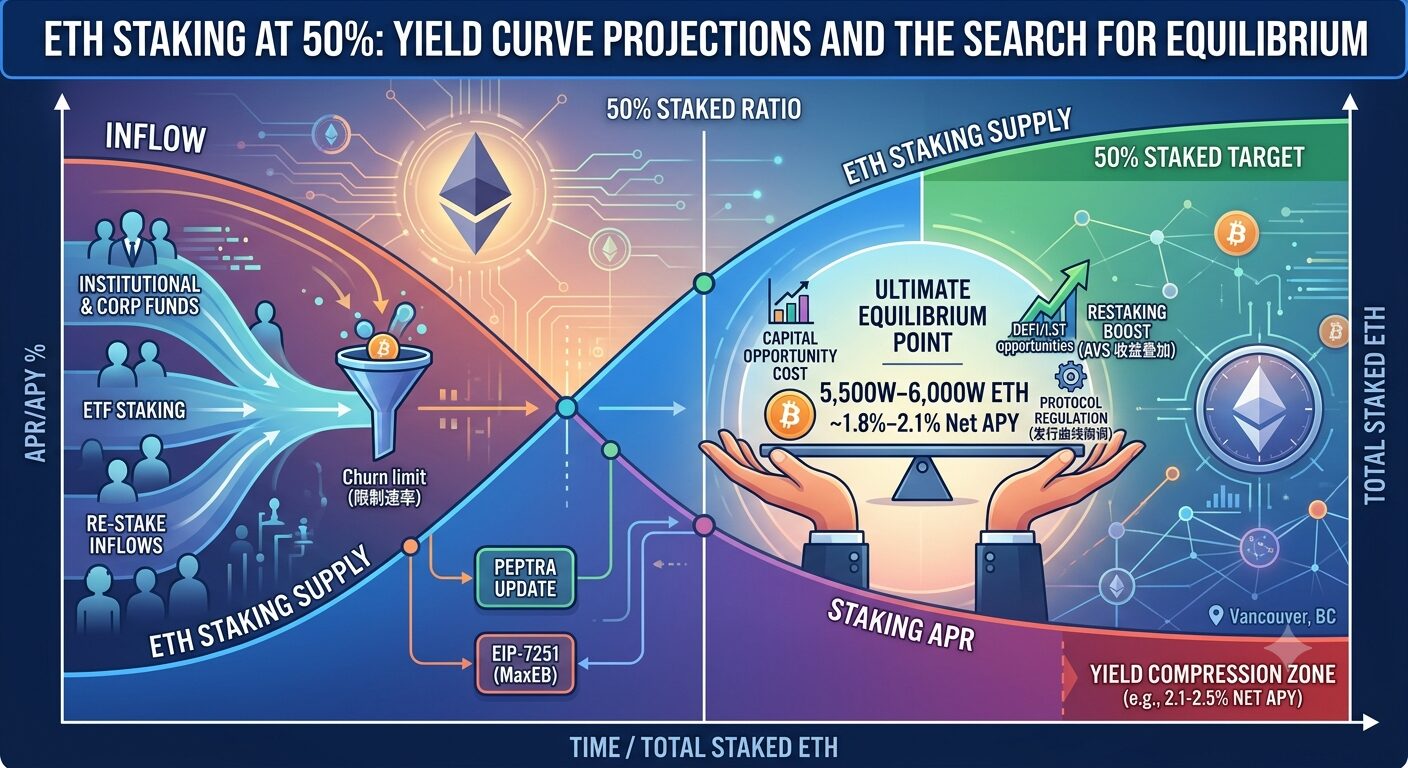 ETH Staking at 50%: Yield Curve Projections and the Search for Equilibrium