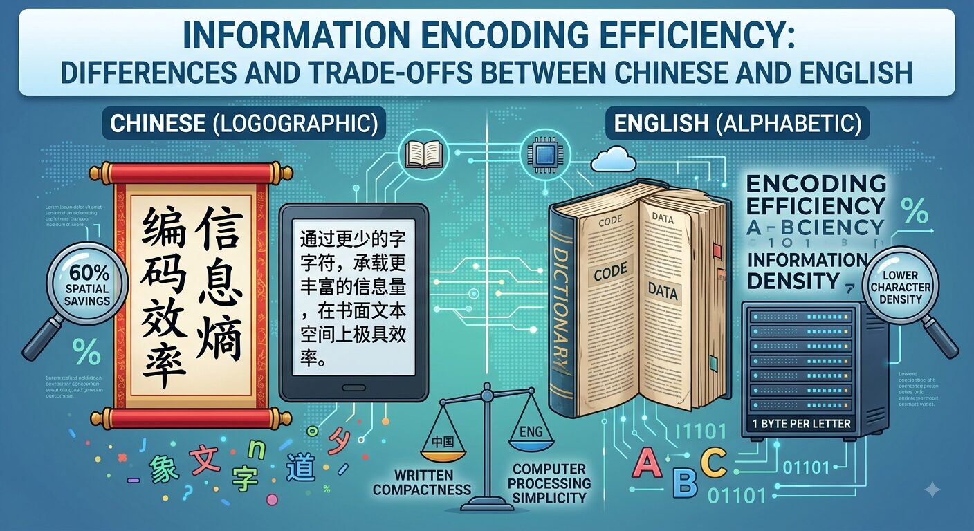 Information Encoding Efficiency: Differences and Trade-offs Between Chinese and English